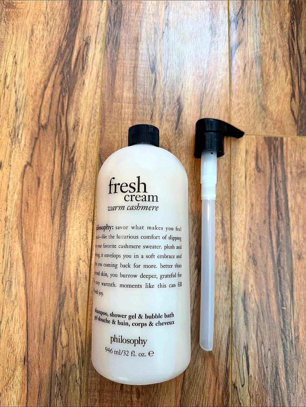 philosophy fresh cream warm cashmere shalpoo, shower gel & bubble bath
